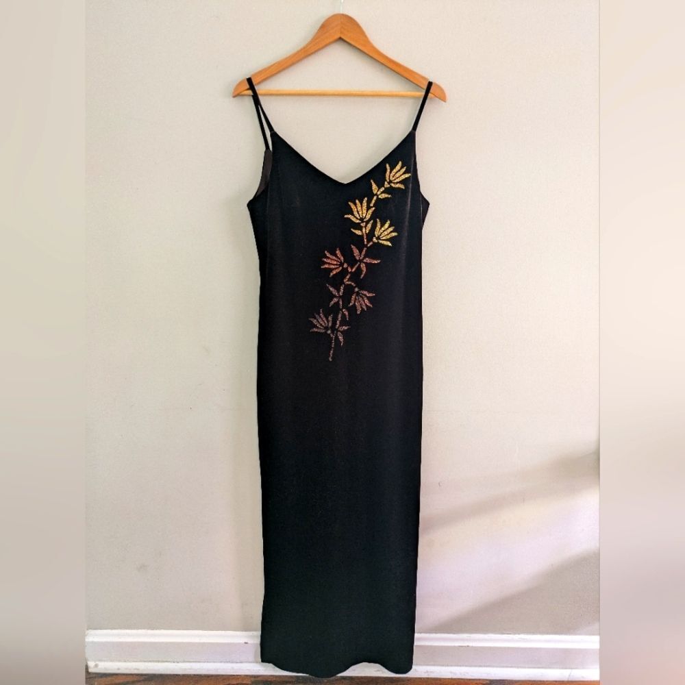 Vtg Blondie Nites Velvet Formal Dress Size 13/14 Burgundy Sparkle Y2K